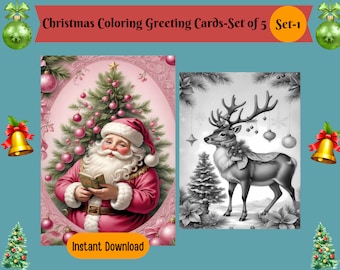 Christmas Coloring Greeting Cards: DIY Holiday Fun (Digital Download)