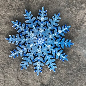 Blue Sparkle Winter Themed Snowflake Ornamnet