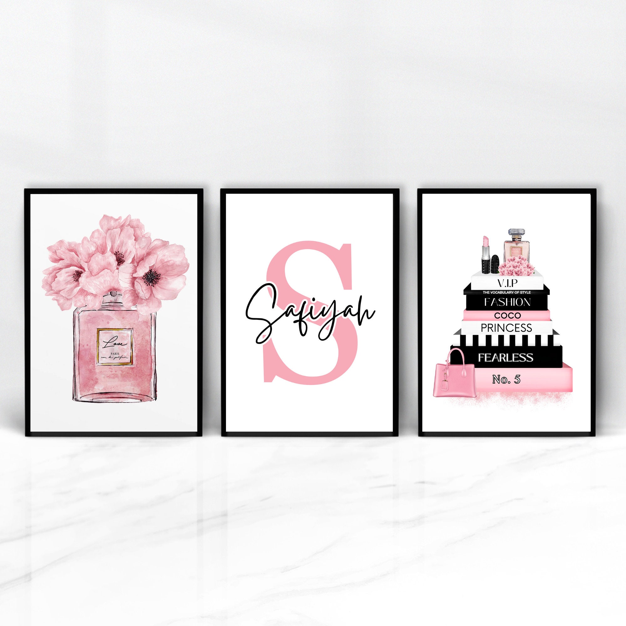 Set of 3 Fashion Prints Perfume Prints Personalised Prints 