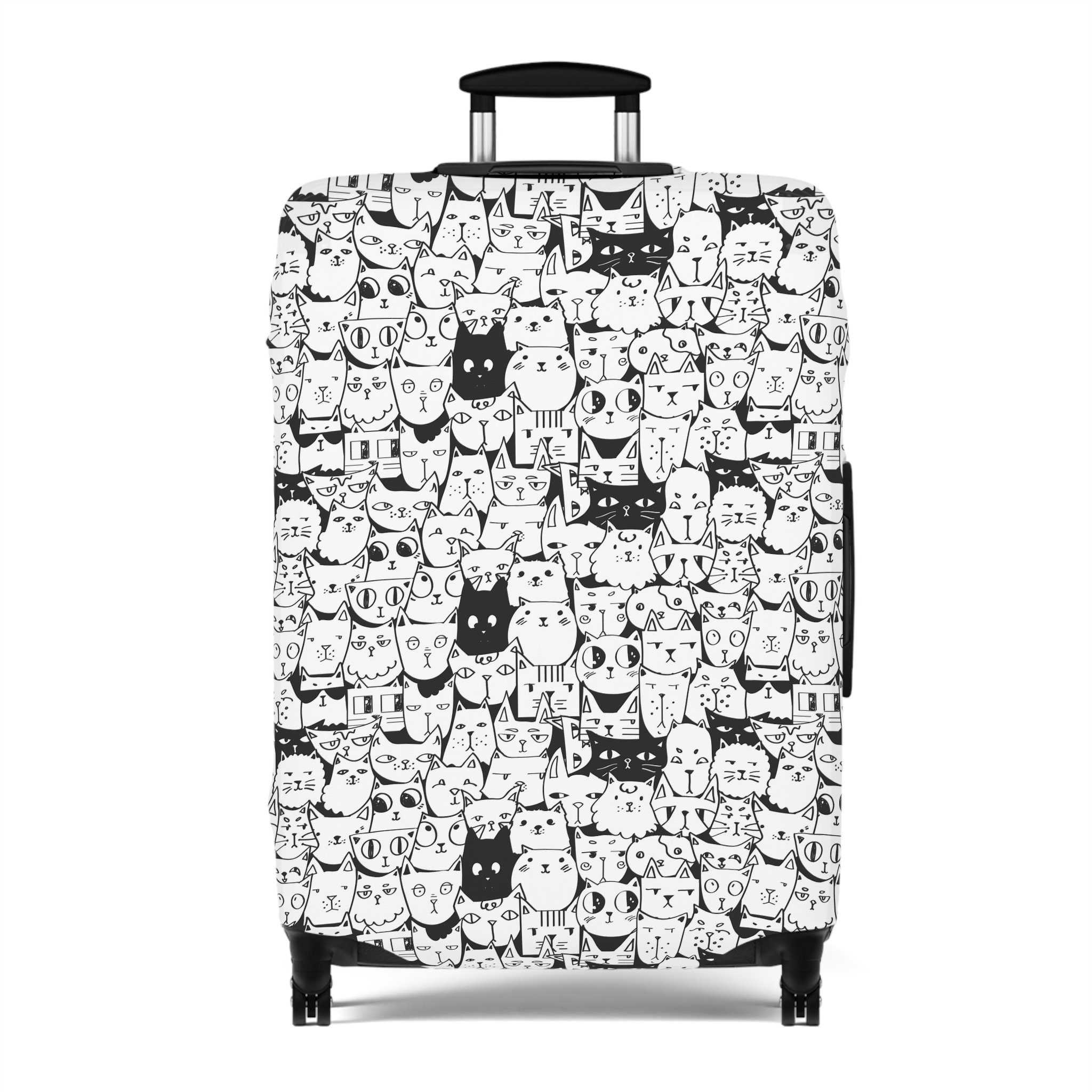 Cat Luggage Cover Cute Cats Black and White 3 Sizes Pet Travel Etsy