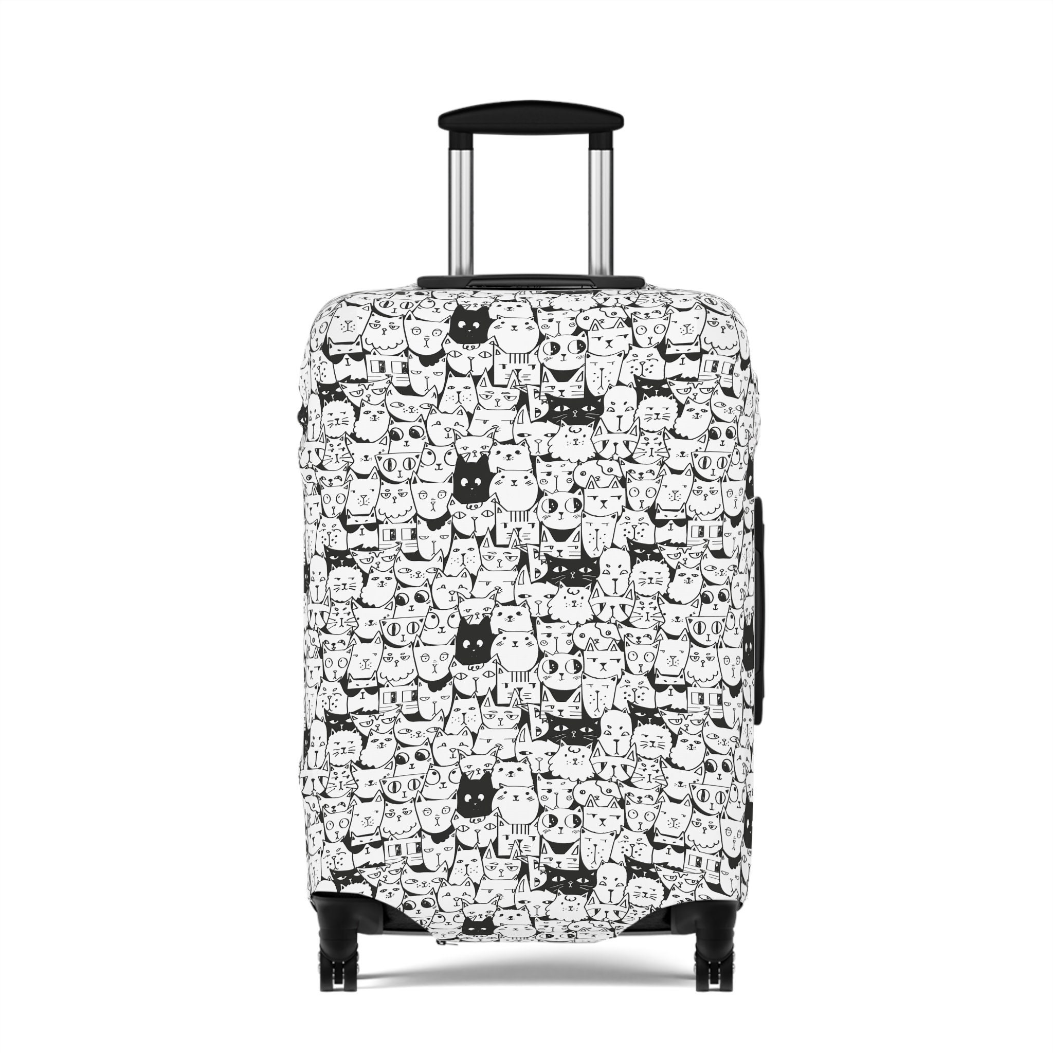 Cat Luggage Cover Cute Cats Black and White 3 Sizes Pet Travel Etsy