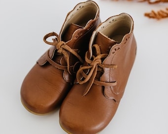 NU Drops - Baby Girl Booties, Brown Leather Baby Toddler Boy Girls Winter Booties, Baby Booties, Toddler Brown Boots Toddler Winter Boots