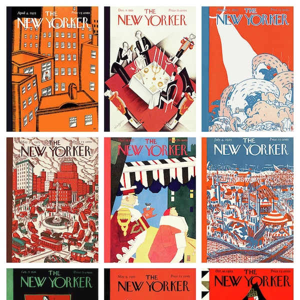 Compilation of The New Yorker magazine covers  (3) , printable wall art