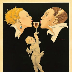 Porto Ramos-Pinto, vintage Poster von René Vicent um 1920, druckbare Wandkunst