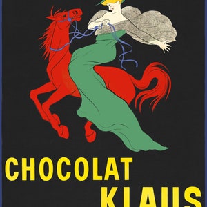 Chocolat Klaus (1903) vintage advertising by Leonetto Cappiello, art nouveau, printable wall art