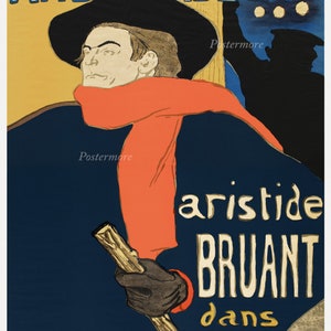 Ambassadeurs, Aristide Bruant dans son cabaret (1892) , art nouveau, arte mural imprimible