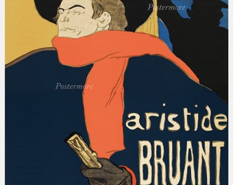 Ambassadeurs, Aristide Bruant dans son cabaret (1892) , art nouveau, printable wall art