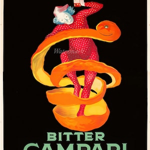 Bitter Campari (1921), die große Orangenschale (Spassvogel), Vintage-Werbung von Leonetto Cappiello, Jugendstil, druckbare Wandkunst
