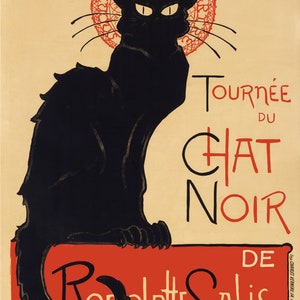Tournée du Chat Noir (1896) de Théophile Alexandre Steinlen, cartel vintage, art nouveau, arte de pared imprimible