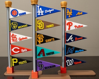 MLB Baseball Customizable Pennant Tower – Order Your Division – Personalized Baseball Display Decor – Gift for Fans & Collectors