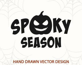 Spooky Season SVG: Halloween-ontwerp met Jack O' Lantern-pompoen, gesneden bestand voor Cricut