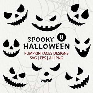 Halloween Svg Bundle - Vector Halloween Pumpkin Faces Svg Clipart - Jack o Lantern Faces Designs - Halloween Png - Pumpkin Faces Cut Files