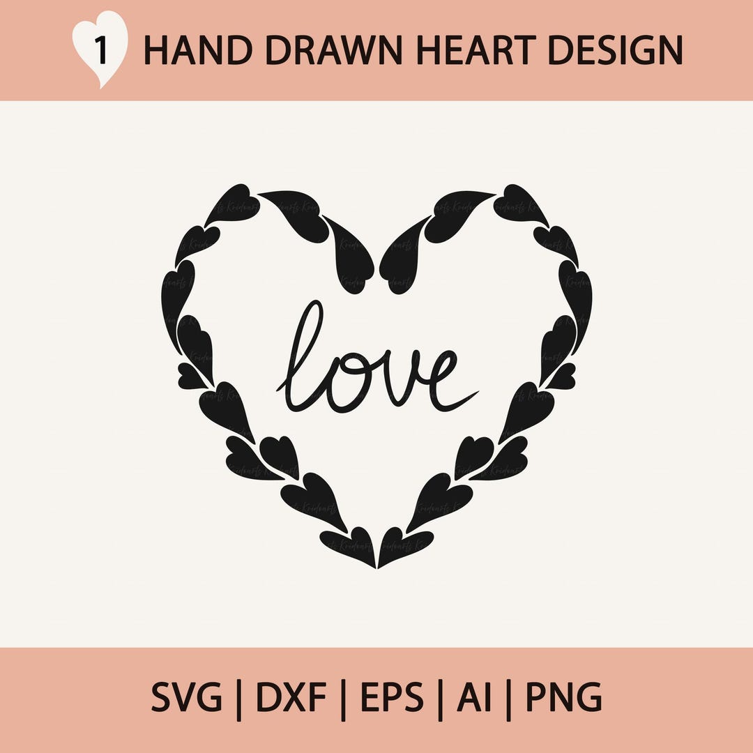 Heart SVG Design: Romantic Love Cut File for Valentine's Day (digital ...
