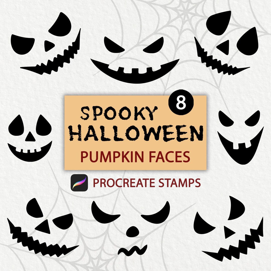 Halloween Procreate Stamps Set - Procreate Brushes Bundle - Pumpkin ...