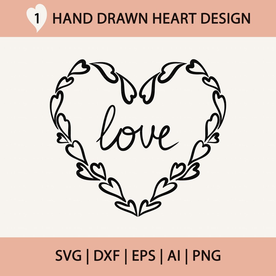 Heart SVG Design for Valentine's Day - Cut File (digital Download) - Etsy