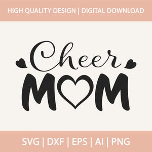 Cheer Mom Svg Design, Cheerleader Mom Png, Cheer Mom Shirt Svg, Cheer Mom Era Svg voor Cricut en silhouet, sublimatie en lasergesneden bestand