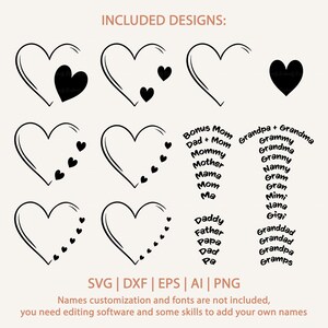 Personalized Heart Design with Kids' or Grandkids' Names – Perfect for Mother's Day, Father's Day, or Grandma's Gift – SVG Cut File for Cricut
