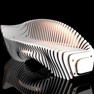 Parametric Design Furniture Bench Digital Files for CNC cutting routers - High-quality digital files DXF CDR