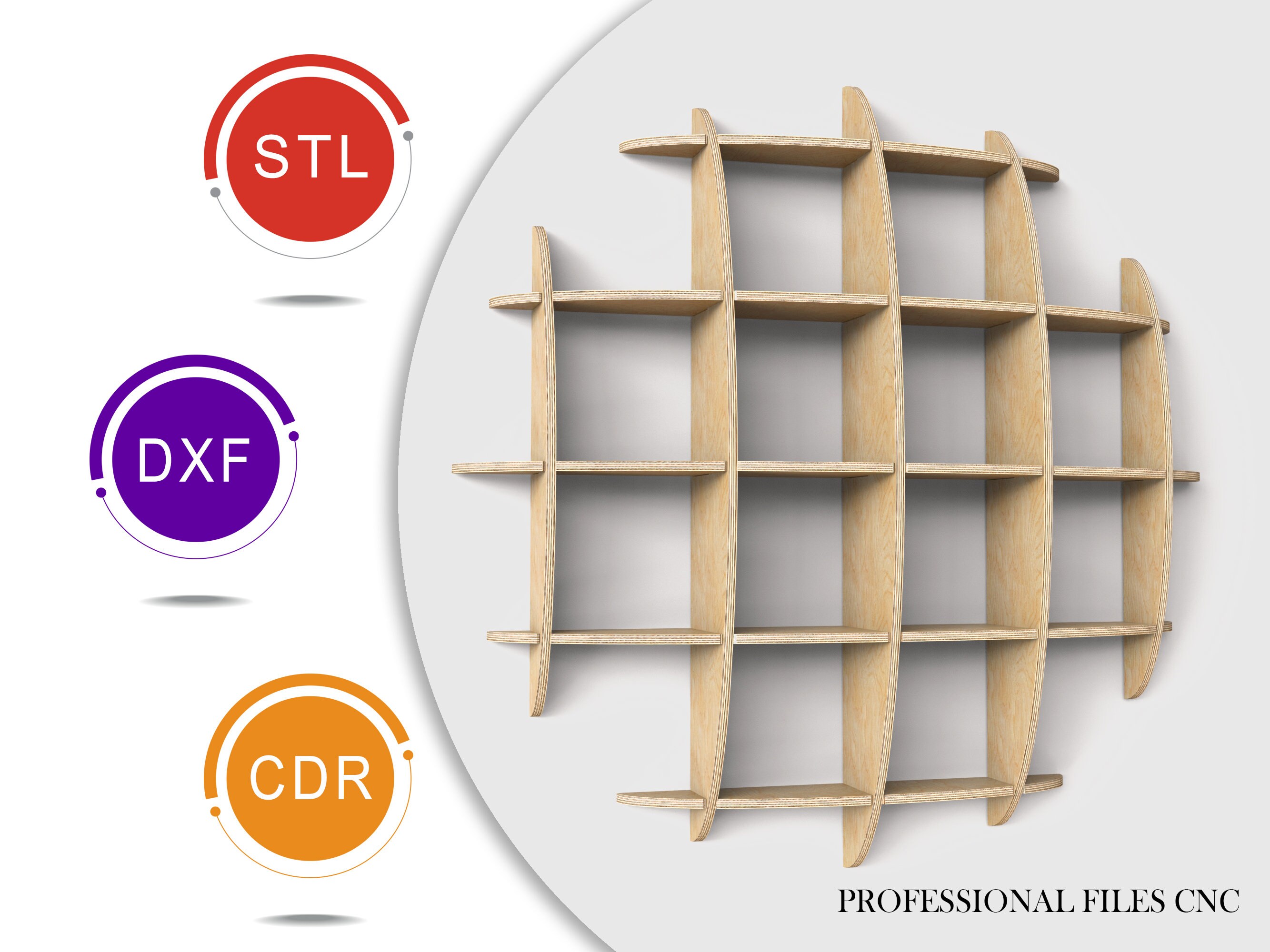 Professional CNC Files Model Floating Shelf Sphere CNC Projects