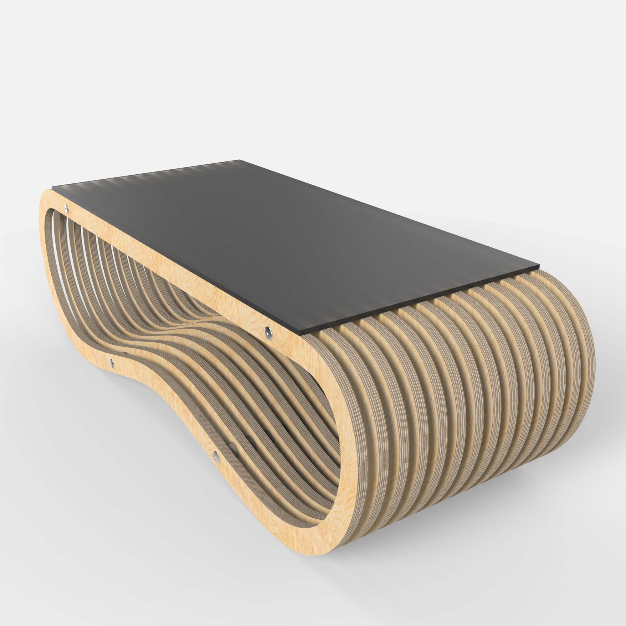 Parametric Table Wave Design Digital File for CNC Cutting Dxf Cdr Pdf ...