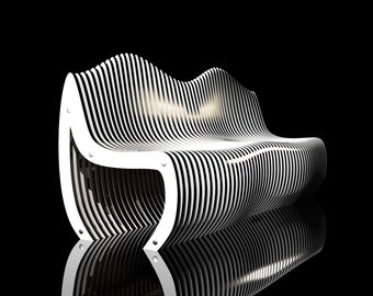 Wave Design Parametric Bench CNC Digital Files – DXF, CDR