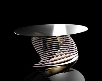 Parametric Coffee Table CNC Digital File – ZigZag Design (dxf, cdr, pdf)