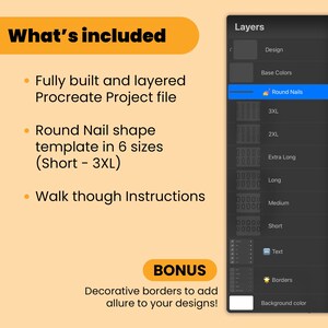 Procreate Normal Nails Procreate Round Nail Art Template: Nail Tech Planner (digital Download ...
