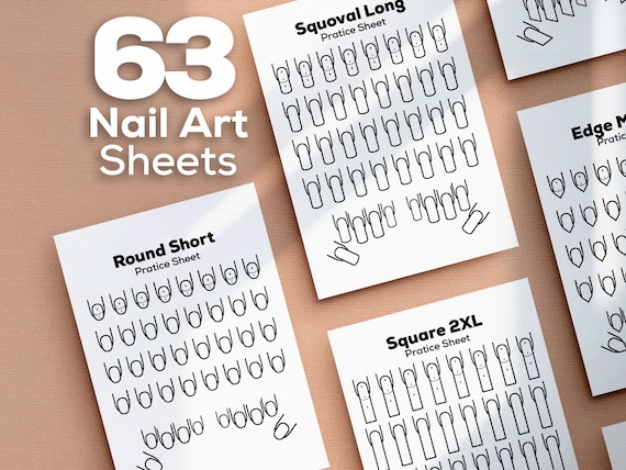 Nail Training Mat Stereograph Washable Reusable Multi Nail Shapes 12 Modes Nail  Art Practice Sheet For Nail Artist | Fruugo IE