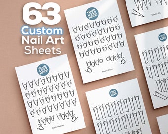 Custom Nail Art Practice Pages, Acrylic Nails Practice, Nail Art Template, Nail Planning Sheet, Nail Tech Planner
