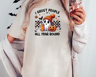 I Ghost People All Year Round Shirt, Ghost Shirt, Spooky Tee Shirt, Halloween Gift, Halloween T-shirt, Boo T-shirt, Funny Halloween Gift