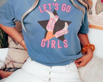 Vintage Let's Go Girls Child Shirt, Kids Graphic Tee, Rodeo Graphic Tee, Young Cowgirl Shirt, Kids Country Fashion, Children's Western Shirt