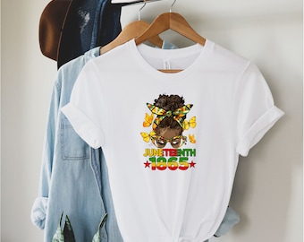 Camicia Juneteenth Vibes, Juneteenth Shirt Women, Afro Woman Shirt, 1865 Juneteenth Shirt, Black Women Gifts, Black History Month Shirt