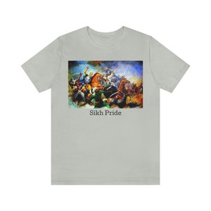 Sikh Punjabi Warrior Pride Awesome Fight Battle Scene print T shirt #4