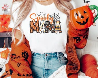 Camisa de mamá espeluznante Comfort Colors®, camisa de mamá de Halloween, camisa de Halloween, camisa de mamá de Halloween, camisa de mamá de Halloween, mamá espeluznante de Halloween.