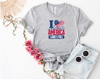 I Love United States Of America Land Of The Free, Stars and Stripes Shirt, 4th of July Shirt, Patriotic Shirt, Independence Day Shirt