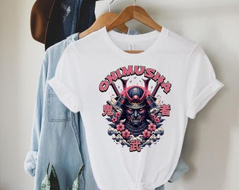 Samurai Dragon Warrior T-Shirt | Japanese Mythology Onimusha Tee | Katana Battle Graphic Shirt | Ancient Japan Art Fantasy Samurai T-Shirt