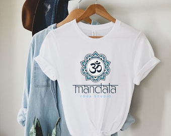 Mandala Yoga Studio Shirt, Health and Wellness Shirts, Meditation Shirt, Women Yoga Shirt, Mandala Lotus Shirt, Lotus Shirt,  Gift for her