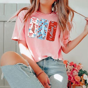 4th of July Alani Energy Drink Shirt, Patriotic Red White Blue Can Design Tee, Independence Day Girly Aesthetic T-Shirt, 4th of July Shirt