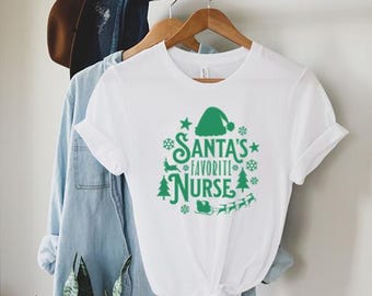 Santa's Favorite Nurse Shirt, Christmas Nurse Shirt, Christmas Gift, Christmas Nurse Shirt, Nurse Gift, Christmas Tree Shirt, Santa Shirt