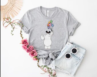 Vintage Baymax Mickey Balloon Shirt, Big Hero 6 Disney Washed T-shirt, Disneyworld Shirt, Disneyland Family Trip Matching