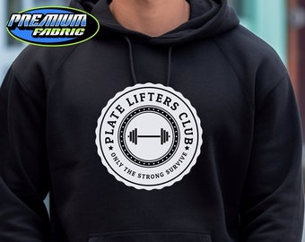 Plate Lifters Club Hoodie Gym hoodie for Men Gym Hoodie Pump Cover Sports Workout Hoodie Graphic Hoodie Sweater Gym Rat