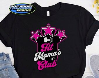 Fit Mama's Club T Shirt Muscle Mom Crew Pump Cover Workout Shirt Gift for Gym Lovers Mother's Day Shirt Weightlifting Shirt