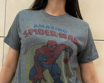 Vintage Spider-Man Graphic T-Shirt: Retro Comic Book Design