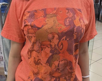Maglietta morbida con grafica retrò vintage Marvel VS Capcom