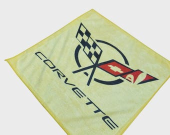 Microfiber towel Corvette logo detail large towel 16x16in new gift