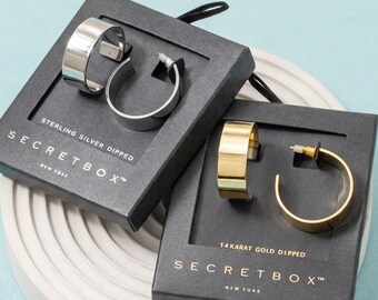 14K Gold Dipped Wide Flat Hoop Earrings