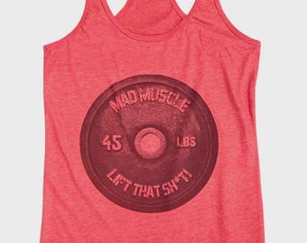 45 plate Logo Gym Motivation Retro Vintage Graphic Design Tank Top Soft Style
