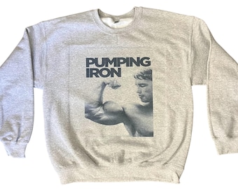 Gym Golds Arnold Crewneck Sweatshirt Pumping Iron Bodybuilding Soft Style Retro Vintage