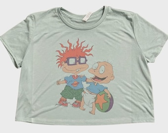 Cartoon Rugrats Retro Vintage Graphic Design Crop Top Soft Style