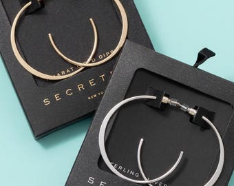 Thin Wire Large Round Hoop Earrings